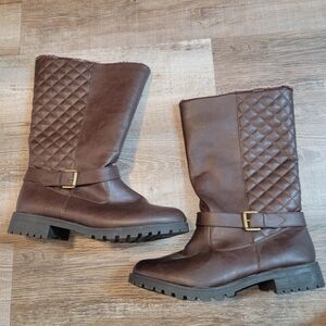 NWOT Rugged Outback Brown Tall Riding Boots Size 19 Buckle sided